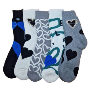 női vastag zokni szívecske mintás