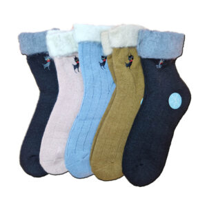 női vastag zokni szőrös belsejű cica mintás