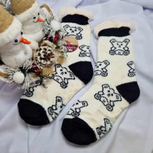 női zokni mamusz maci mintás 2