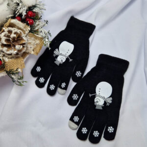 5 ujjas kesztyű fekete-hóember