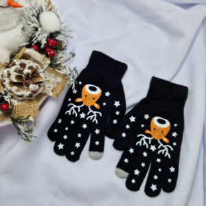 5 ujjas kesztyű fekete-rénszarvas