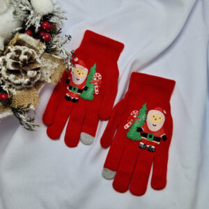 5 ujjas kesztyű piros-mikulás
