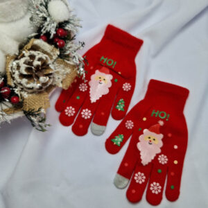 5 ujjas kesztyű piros mikulás