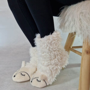 női csizmás mamusz fehér