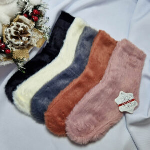női vastag pihe puha zokni egyszínű