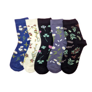 női virág mintás zokni