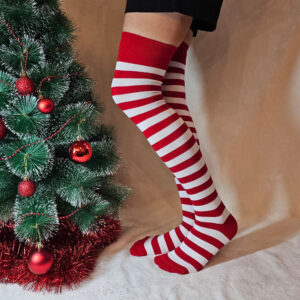 combzokni piros-fehér csíkos