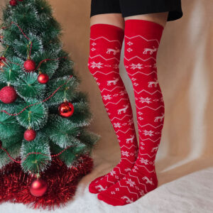 Combzokni RÉNSZARVAS mintás-PIROS