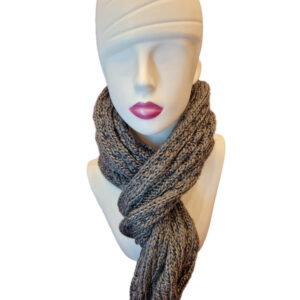 kötött sál sötét szürke