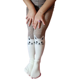 lány harisnya cica melírbarna