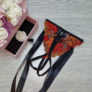 nyitott tanga rozsda fekete csipke 1