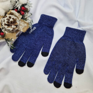 tapadós férfi kesztyű kék