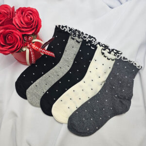 Pöttyös mintás női zokni