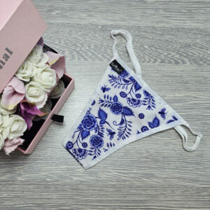 barones állítható pántos tanga kék virág mintás