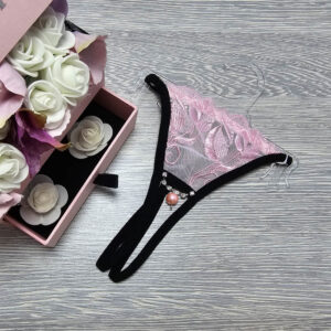 kreona nyitott tanga fekete-rózsaszín