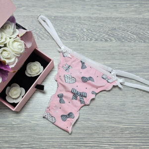 lucifer állítható pántos masni mintás tanga