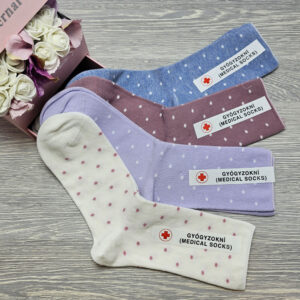 Gyógyzokni-gumi nélküli pöttyös mintás