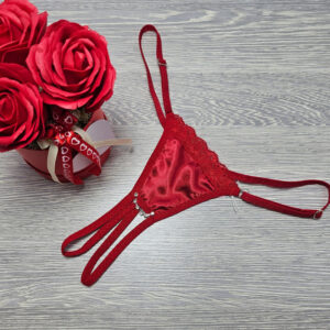 kreona nyitott tanga piros sztanén csipkés