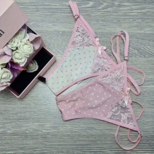 lucifer pántos tanga selyem pöttyös