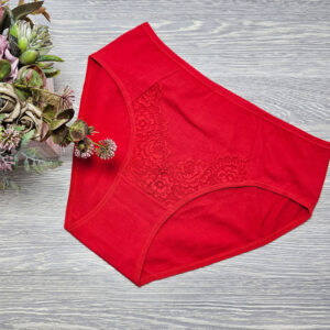 magas derekú női alsó csipke díszítéssel D3603-piros