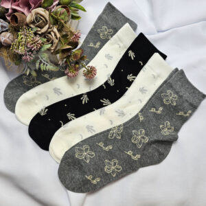 női zokni virág mintás lurexes NZP2093