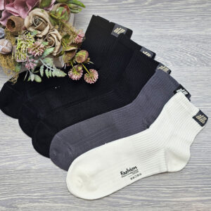 FÉRFI köztes szárú bordás-hálós zokni