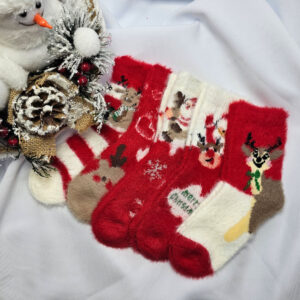 Mikulásos-Karácsonyi GYEREK pihe puha szőrös zokni