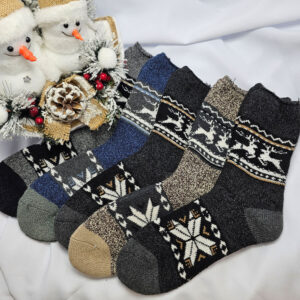 férfi vastag zokni rénszarvas-hópihe mintás