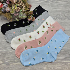 női bambusz zokni virág mintás NN10005