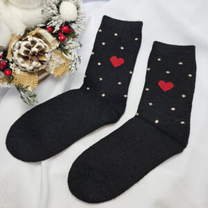 női gyapjú zokni W2702-fekete