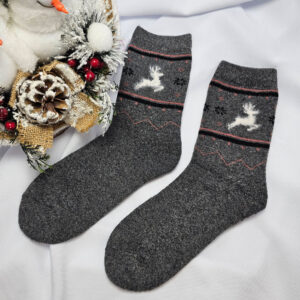 női gyapjú zokni W2702-szürke szarvas