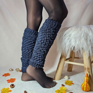 vastag lábszárvédő melír kék