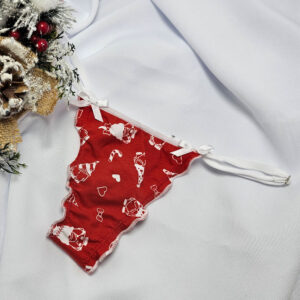 Mikulásos-Karácsonyi TANGA-piros manós