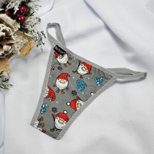 Mikulásos-Karácsonyi TANGA-szürke manós