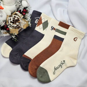 Női gyapjú zokni rombusz mintás-NB2067