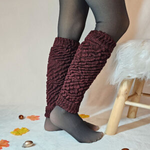 Vastag lábszármelegítő melír bordó