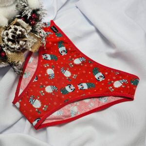karácsonyi pamut bugyi-piros manós