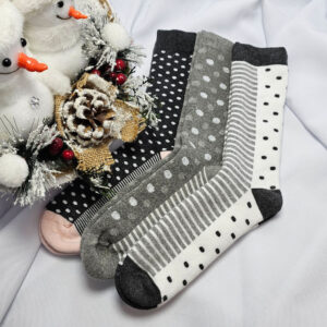 női vastag zokni pöttyös-csíkos 2