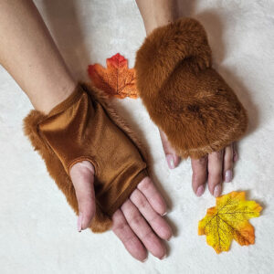 ujjatlan szőrme kesztyű NK1050-rozsda