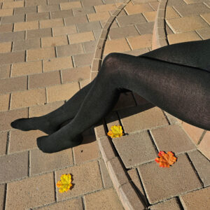 Női GYAPJÚ harisnyanadrág-FEKETE