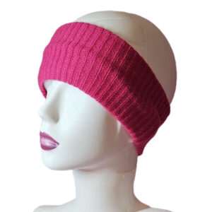 Női kötött egyszínű fülpánt-fejpánt 7375-pink