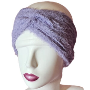 Női kötött szőrmés egyszínű fülpánt-fejpánt-7394-világos lila