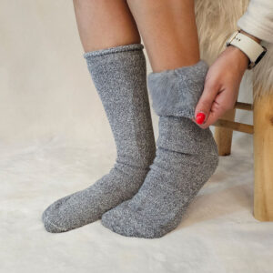 Thermo férfi zokni melír színekben-világos szürke