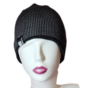 Vastag -bélelt FÉRFI sapka csíkos szürke