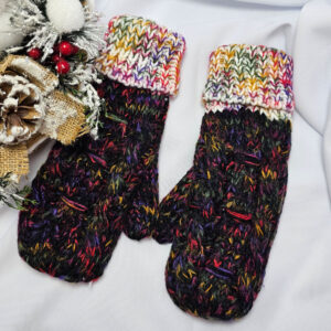 női 1 ujjas színes kersztyű-FEKETE-NK759