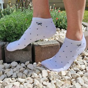 női bambusz titokzokni pöttyös masnis