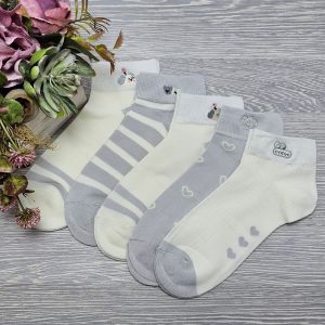 női titokzokni szürke-fehér