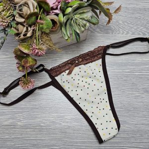 Lucifer állítható pántos pöttyös TANGA